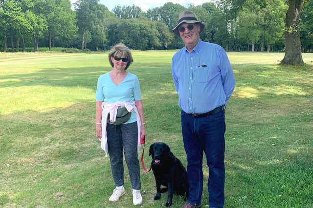 Ronald and Gillian Moss regularly walk their 9yr old dog Molly at Berkhamsted Golf Club (C) Ben Hunter