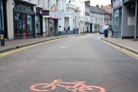 XR Tring drew bikes and pedestrians on the High Street with washable chalk