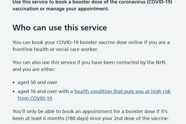 The NHS website says people must wait 180 days before they can have the booster