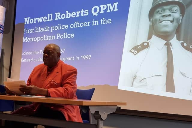 Norwell Roberts QPM shared his experiences with more than 70 officers and staff at the special event (C) Hertfordshire Police