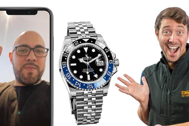Ashley Davey learnt of his win when BOTB presenter Christian Williams video-called to let him know he’d scooped a £7,750 Rolex GMT-Master II Batma