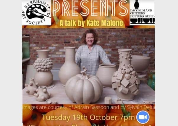 Berkhamsted Art Society is kicking off its 2021/22 programme of talks and events with a Zoom talk with ceramic artist Kate Malone MBE.