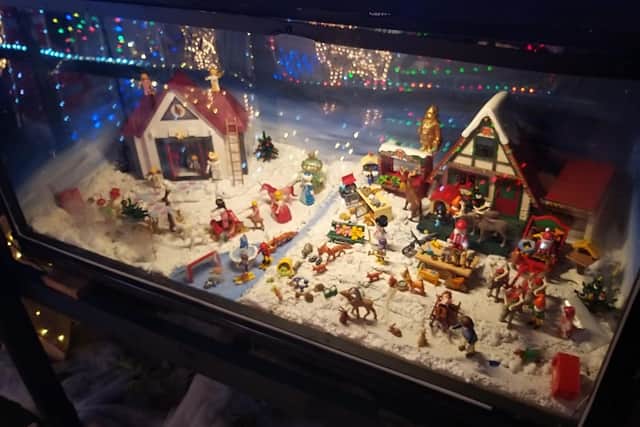 Christmas display at the Pulis family house