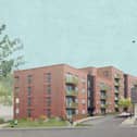 CGI of the proposed development – apartment block and DENS Centre