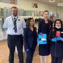L to R: Alex Montgomery (optical advisor), Selina Holmes (optometrist), Louise England (general manager_, Fazila Atique (dispensing optician)
and Vladimir Bursuc (optical apprentice)