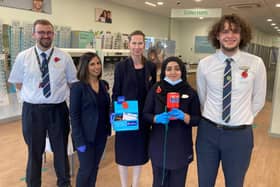 L to R: Alex Montgomery (optical advisor), Selina Holmes (optometrist), Louise England (general manager_, Fazila Atique (dispensing optician)
and Vladimir Bursuc (optical apprentice)