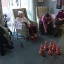 The residents enjoyed playing festive games at the Christmas party