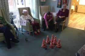 The residents enjoyed playing festive games at the Christmas party