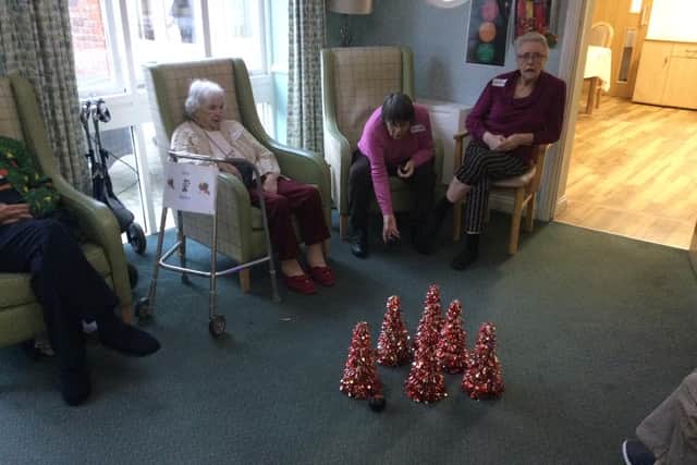 The residents enjoyed playing festive games at the Christmas party