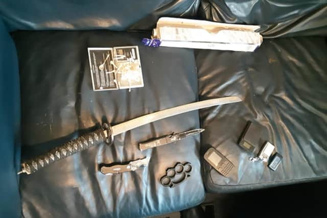 Items recovered from his property