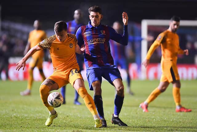 Charlee Hughes, pictured in action for Maldon & Tiptree, has signed for Hemel Hempstead Town and made his debut in the 0-0 draw at Havant & Waterlooville