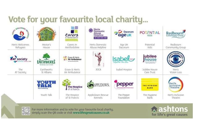 There are the charities on this year’s shortlist