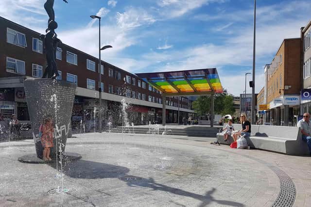 Hemel Town Centre following regeneration in 2017