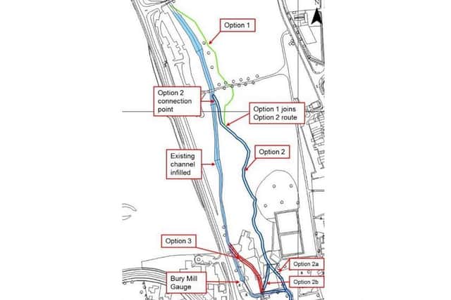 The developers outlined a number of proposals, but chose Option 2A for a partial realignment (C) JBA Consulting