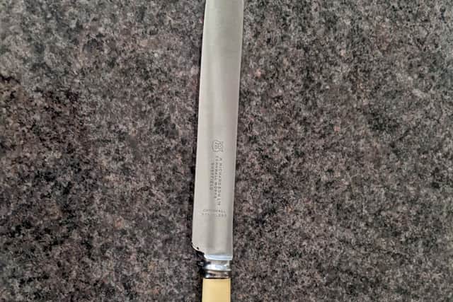Police released this photo of one of the knives that was left behind