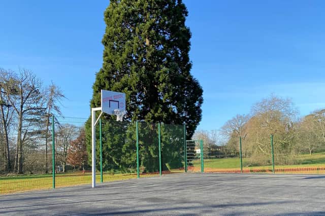 The refurbished basketball court