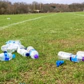 Litter on a sports pitch