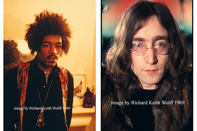 Jimmi Hendrix and John Lennon. PICS: Richard Keith Wolff