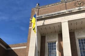 Herts CC is flying the Ukraine flag at County Hall, in a public show of solidarity