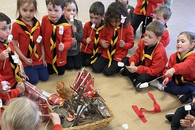 The youngsters enjoy some tasty treats