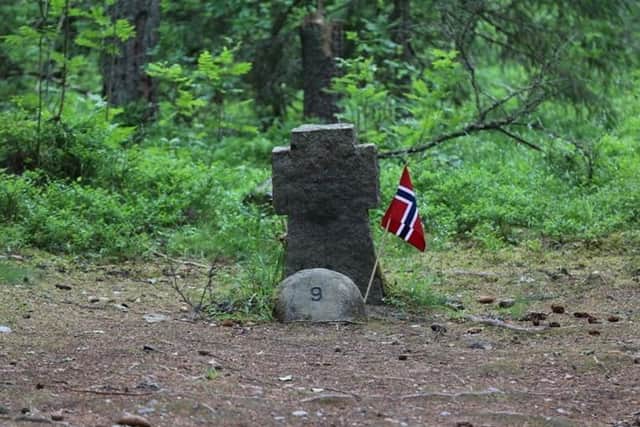 Grave 9, Trandum Wood, near Oslo, where Sapper Bonner was originally buried before reburial in the Commonwealth Grave in Oslo West Cemetery