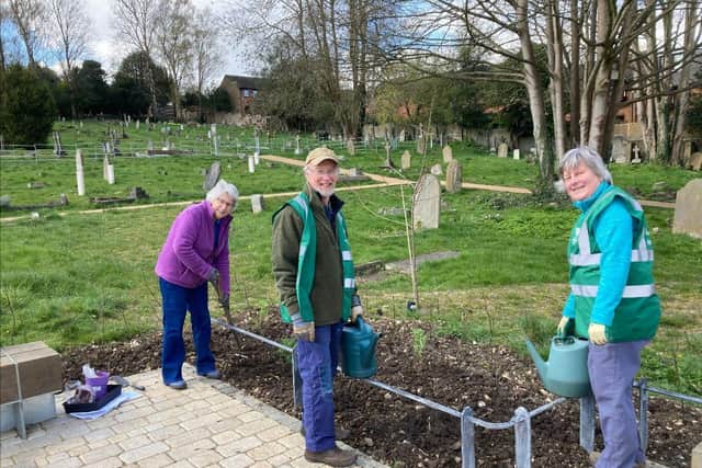Berkhamsted Gardeners Society putting in the first of the plants