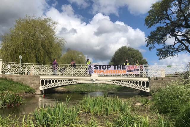 The banner was on display in Gadebridge Park this afternoon (Wednesday)