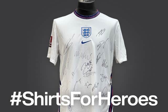 England team shirt with players’ signatures