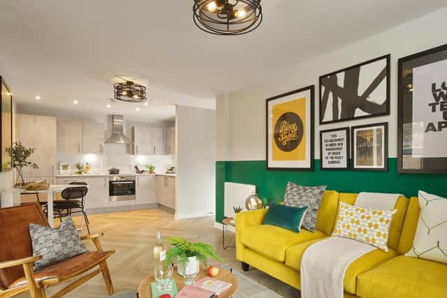 An interior image of the show apartment at The Foundry