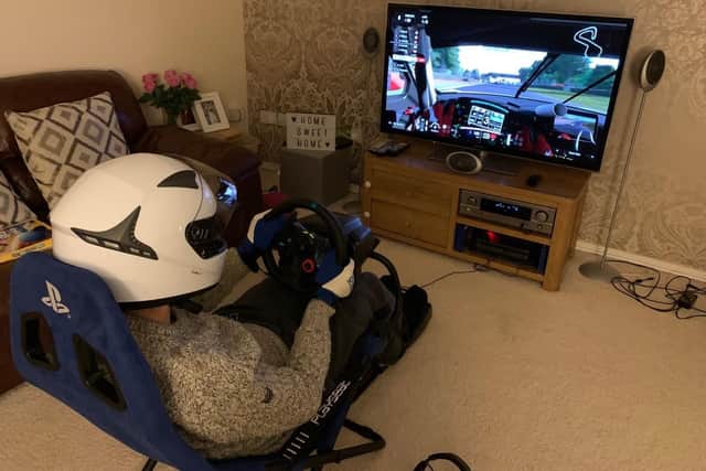 Matt taking part in the racing tournament