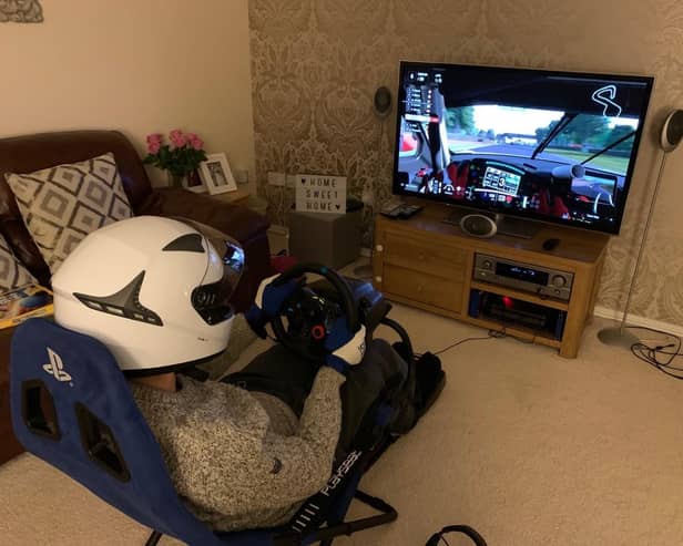 Matt taking part in the racing tournament