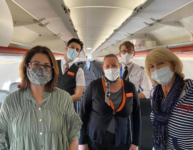 Jackie with some of the cabin crew