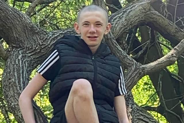 Alfie after his head shave for charity