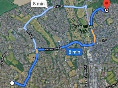 The route created by the family of where they believe Cloud may have travelled