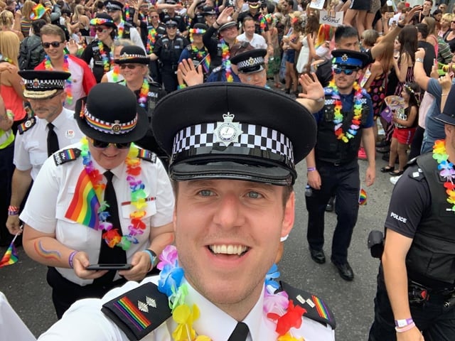Inspector Steve Alison celebrating Pride