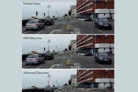 Specsavers has shared this image of what it can be like driving with Glaucoma