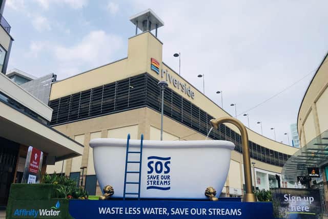 Shoppers in Hemel Hempstead may have spotted the giant bathtub at the Riverside Shopping Centre