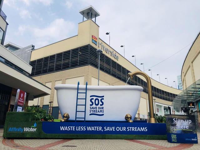 Shoppers in Hemel Hempstead may have spotted the giant bathtub at the Riverside Shopping Centre