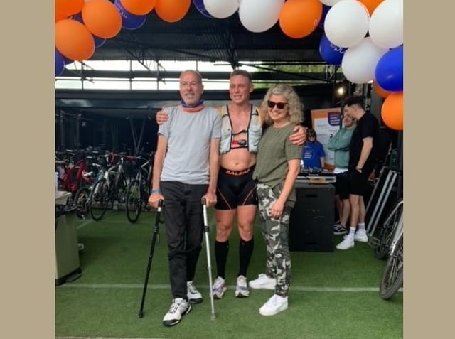David Davies with Joe Kelly and David's wife Kim