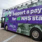 A NHS pay bus is touring the East of England