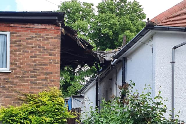 The roof of the property collapsed on June 23