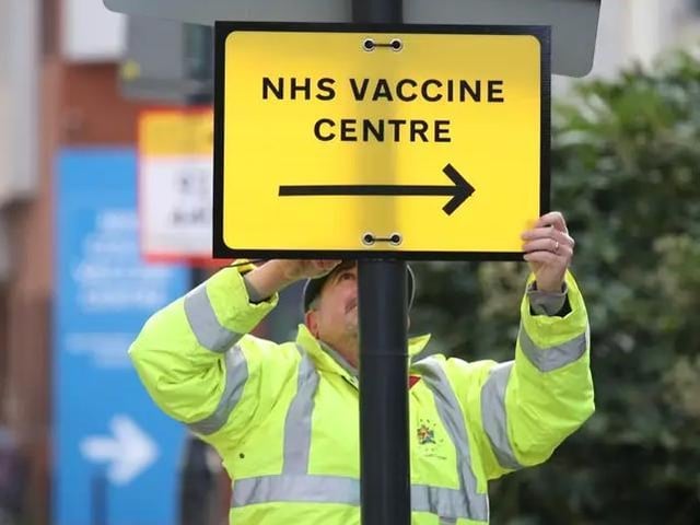Vaccine centre stock image
