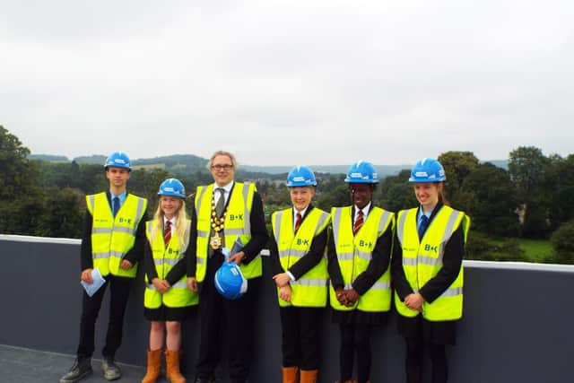 The Mayor of Tring attended a Topping Off ceremony on the roof of Tring School's £30m new build project