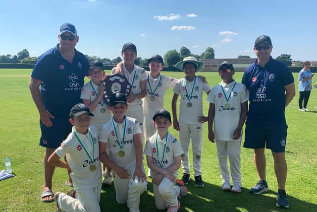 Hemel Hempstead Town’s under-11s show their delight after their victory on finals day