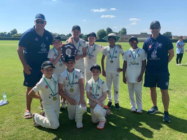 Hemel Hempstead Town’s under-11s show their delight after their victory on finals day