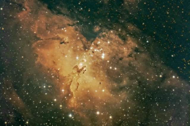 Richard captured this image of the Eagle Nebula with the famous Pillars of Creation in the centre Wednesday, July 14 (C) Richard Blackshaw