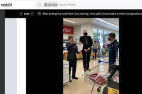 Screenshot from the video posted on Reddit