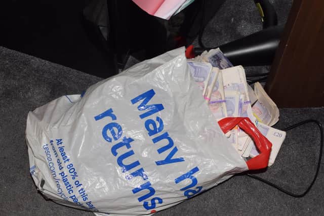 Supermarket bag of cash