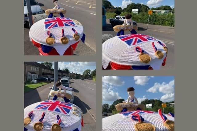 Paula created this postbox topper to celebrate Max Whitlock's Olympic success