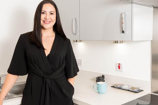 Samantha Gray in her new home at Bellway’s Apsley Quay in Hemel Hempstead